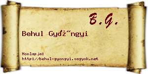 Behul Gyöngyi névjegykártya